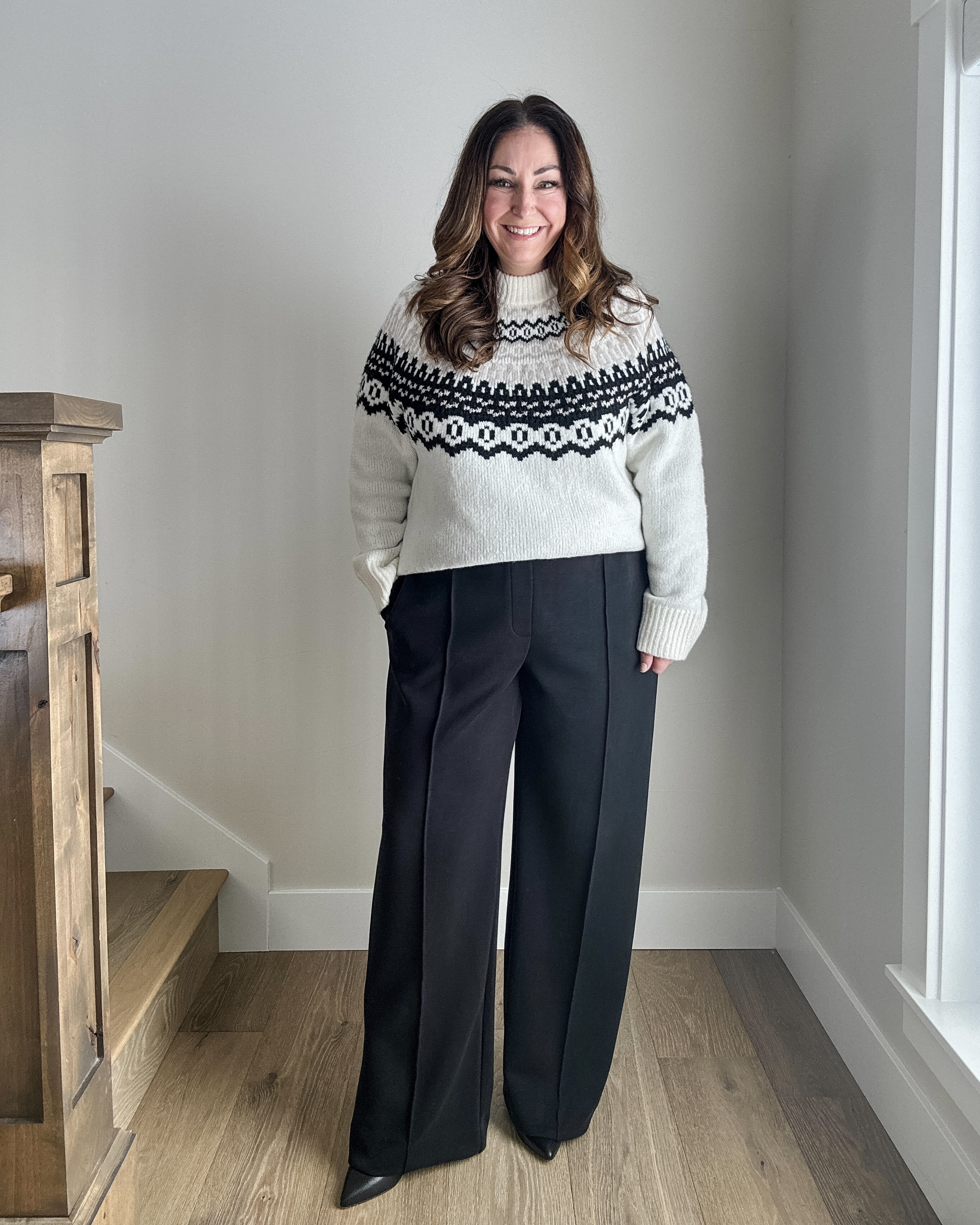 40% off Target Sweaters for Black Friday wearing large in sweater, 14 in pull-on wide leg pants but they were too big! 

#LTKCyberWeek #LTKMidsize #LTKSaleAlert