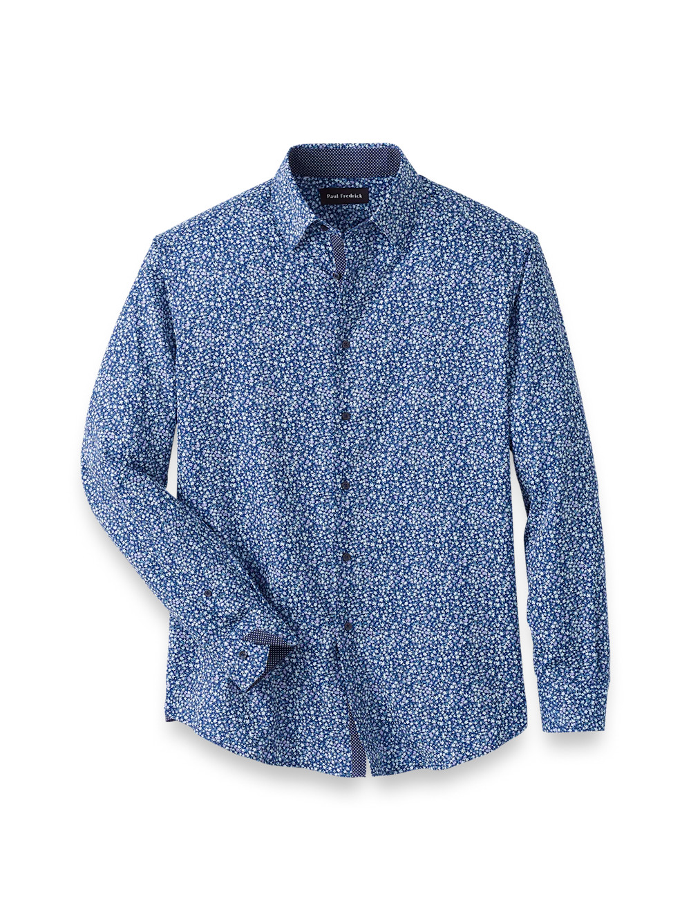 Performance Stretch Floral Casual Shirt - Navy/purple | Paul Fredrick MenStyle