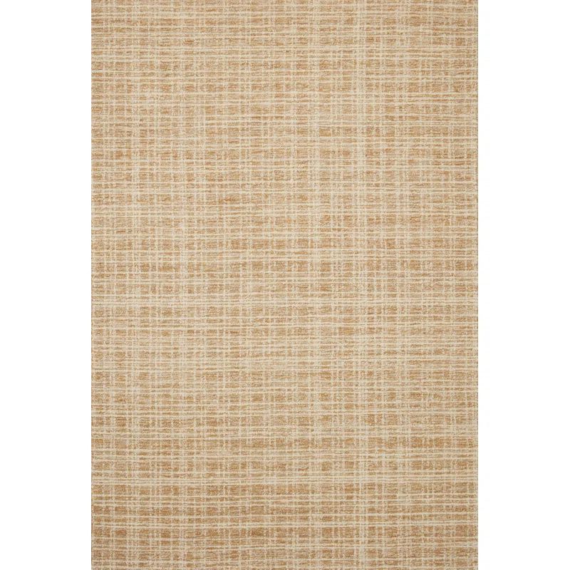 Checkered Handmade Tufted Area Rug in Straw/Ivory | Wayfair North America