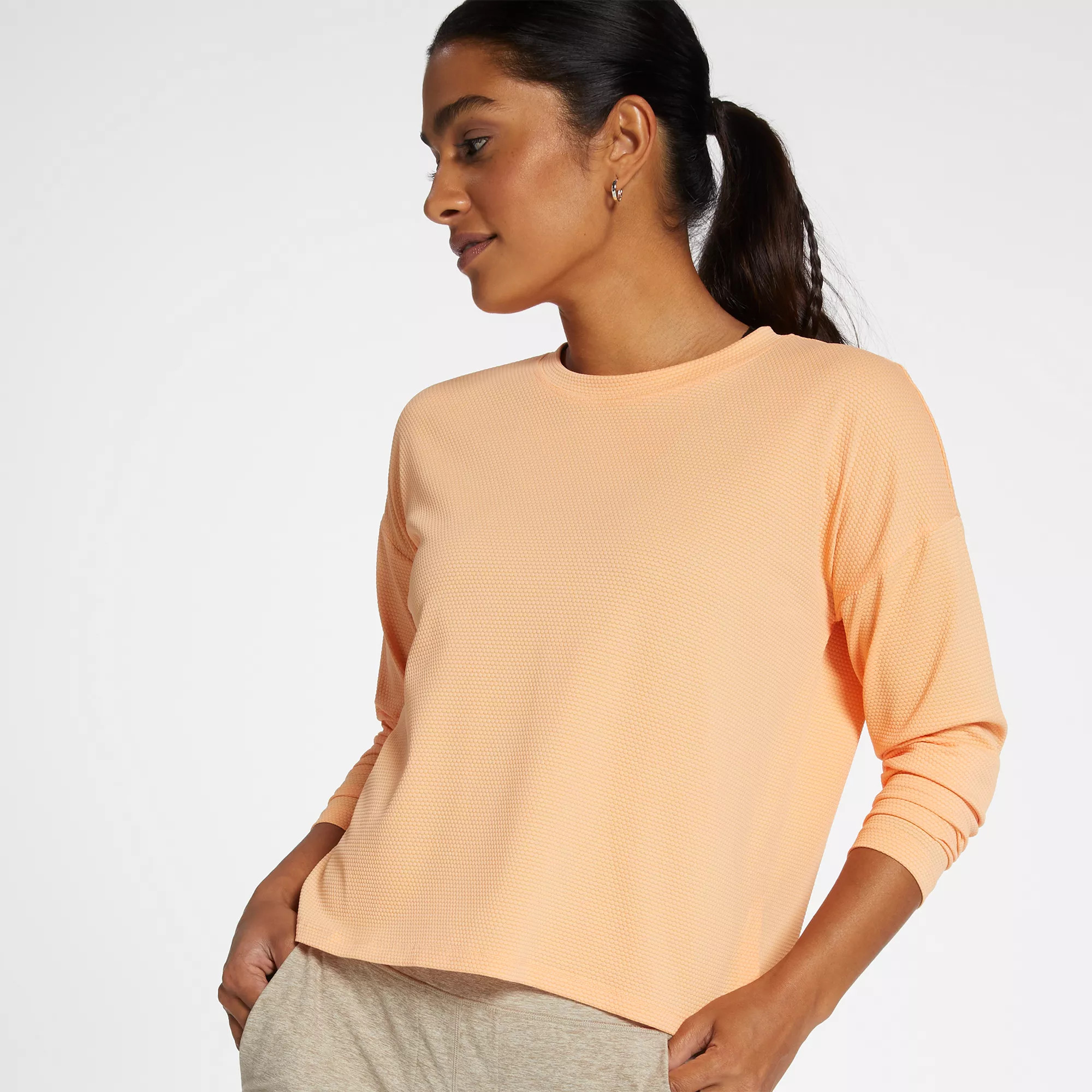 CALIA Women's Bubble Mesh Long Sleeve Tee, Small, Apricot Wash | Dick's Sporting Goods