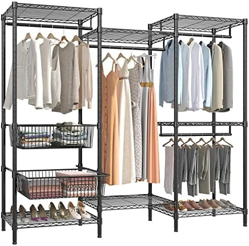 VIPEK V10S Wire Garment Rack 5-Tiers Heavy Duty Clothes Rack Freestanding Closet Wardrobe Metal C... | Amazon (US)