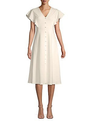 Ruffled-Sleeve A-Line Dress | Lord & Taylor
