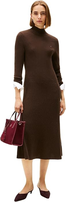 Tommy Hilfiger Damen Soft Wool Ls Mock-nk SWT Dress Ww0ww47303 Pulloverkleid (1er Pack) | Amazon (DE)