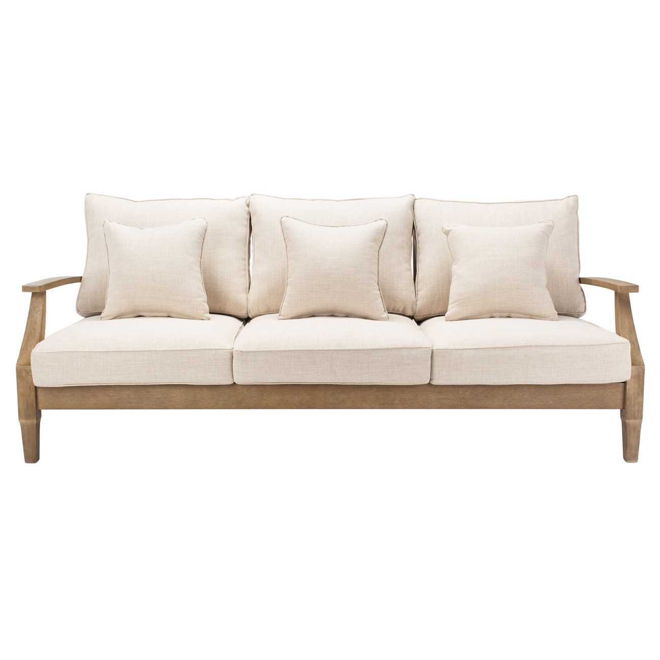 Camila Coastal Beach Beige Outdoor Sofa - 82 | Kathy Kuo Home