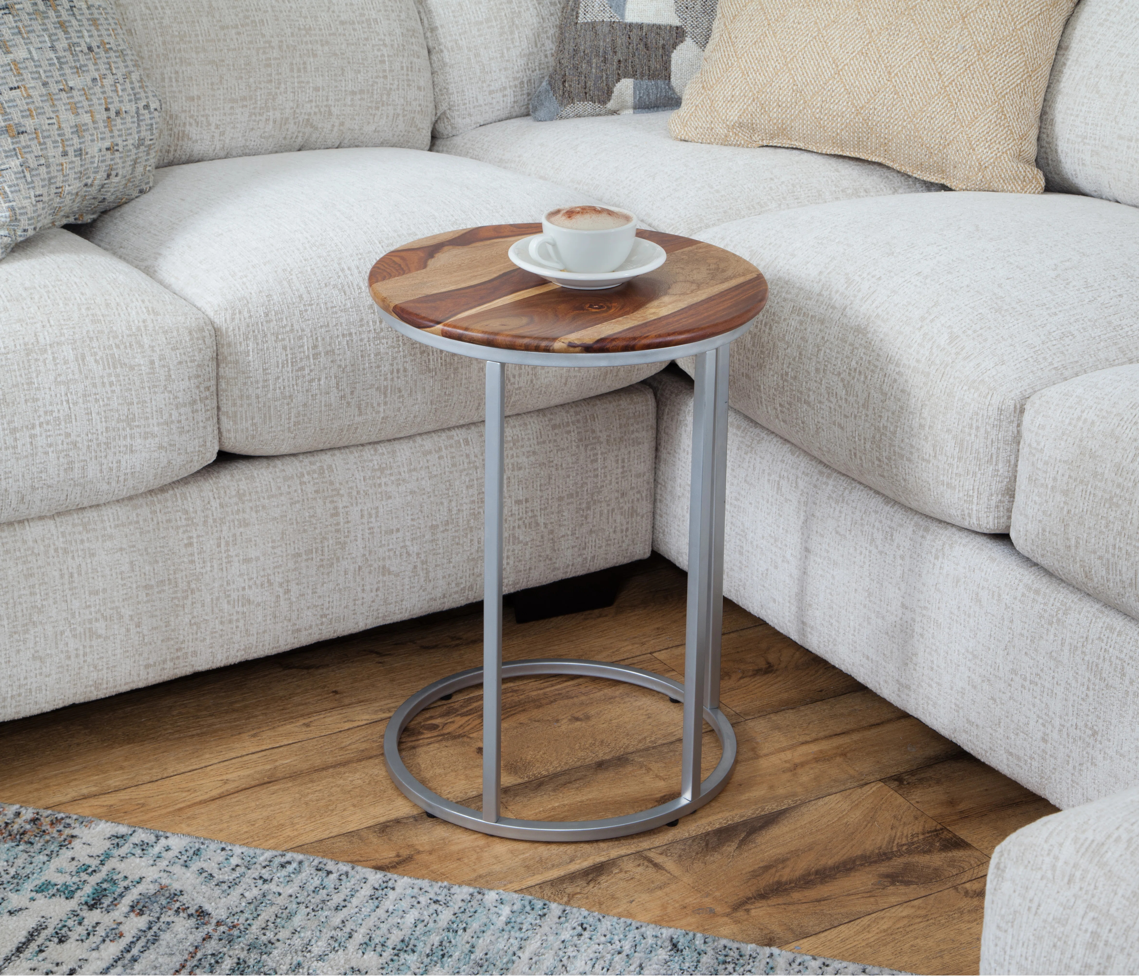Ebern Designs Solid Mango Wood And Metal C-Table | Wayfair | Wayfair North America