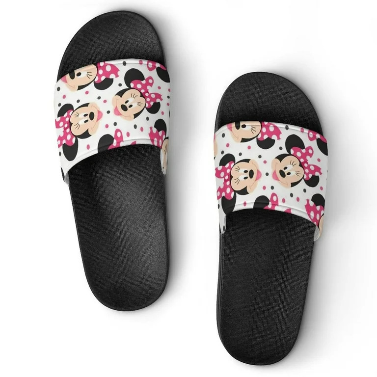 Minnie Mouse Pink Polka Dots Shower Shoes for Men and Women,Beach Sandals,Soft Comfortable House ... | Walmart (US)