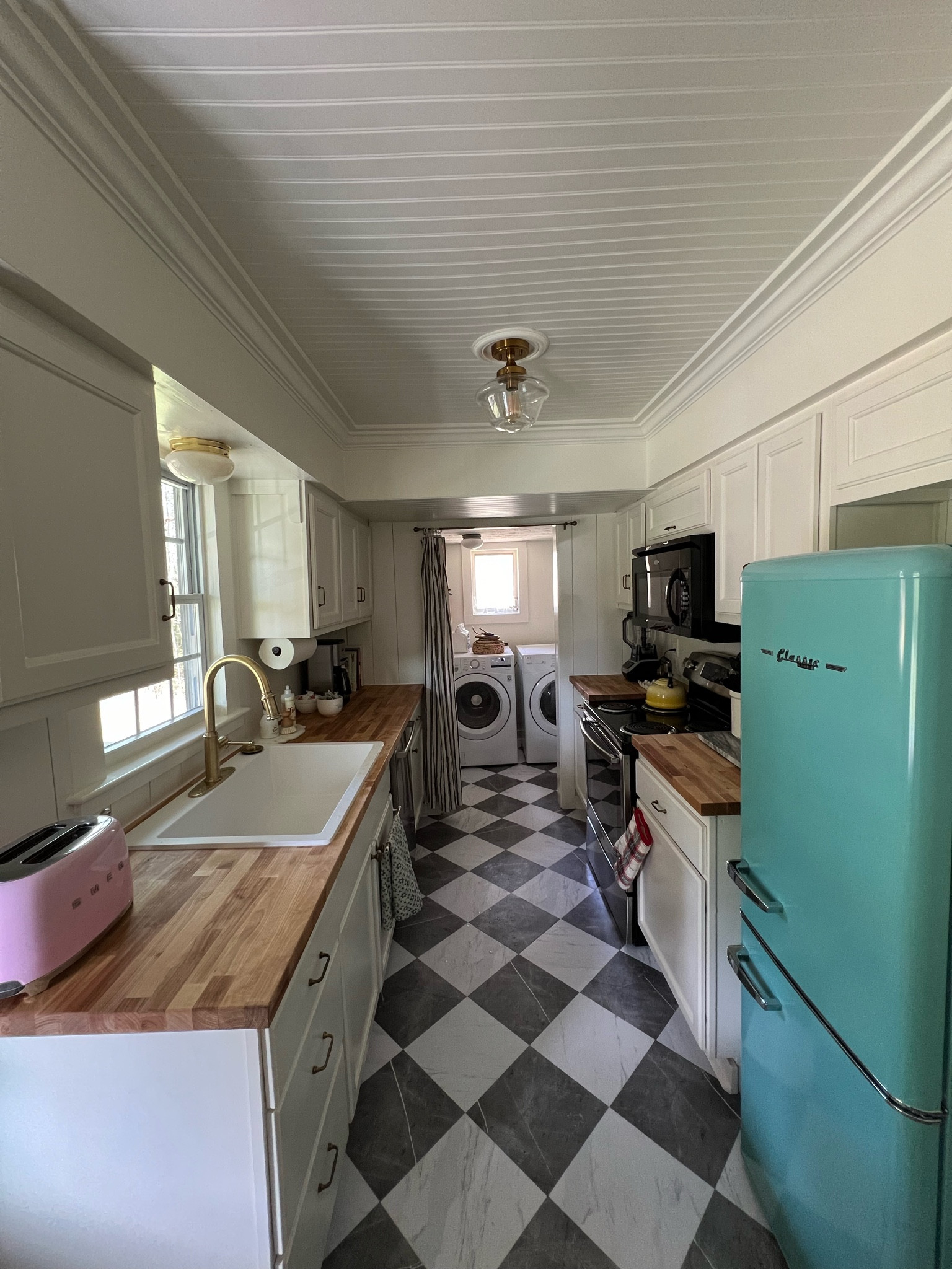 Cottage Kitchen. Kitchen renovation. Blue refrigerator. 

#LTKhome