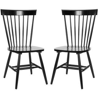 Riley Black Wood Dining Chair (Set of 2) | The Home Depot