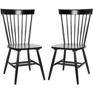Riley Black Wood Dining Chair (Set of 2) | The Home Depot