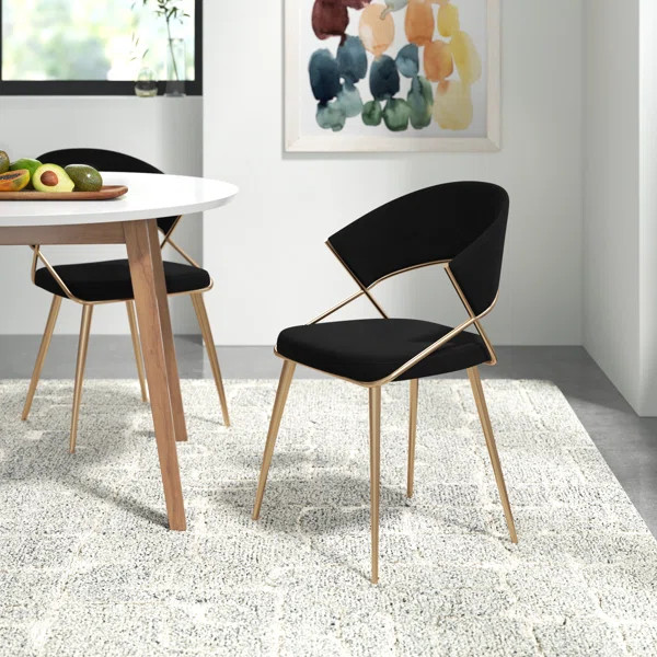 Loehr 18'' H Velvet Upholstered Metal Parsons Chair;Side Chair | Wayfair North America