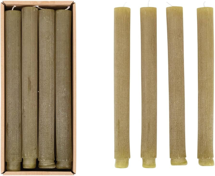 Creative Co-Op Unscented Pleated Taper Candles in Box, Set of 12 | Amazon (US)