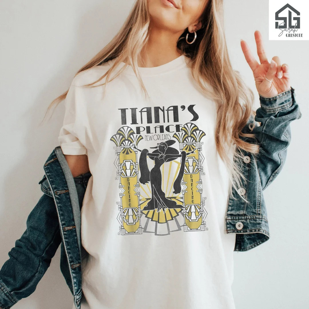 Tiana's Place Art Deco Poster Shirt Princess and the Frog - Etsy | Etsy (US)