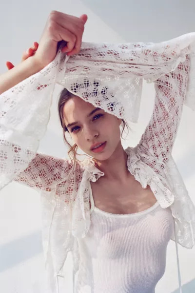 UO Gossamer Crochet Flyaway Top | Urban Outfitters (US and RoW)