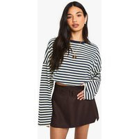 Womens Belted Textured Mini Skirt - Brown - 12, Brown | Boohoo.com (UK & IE)
