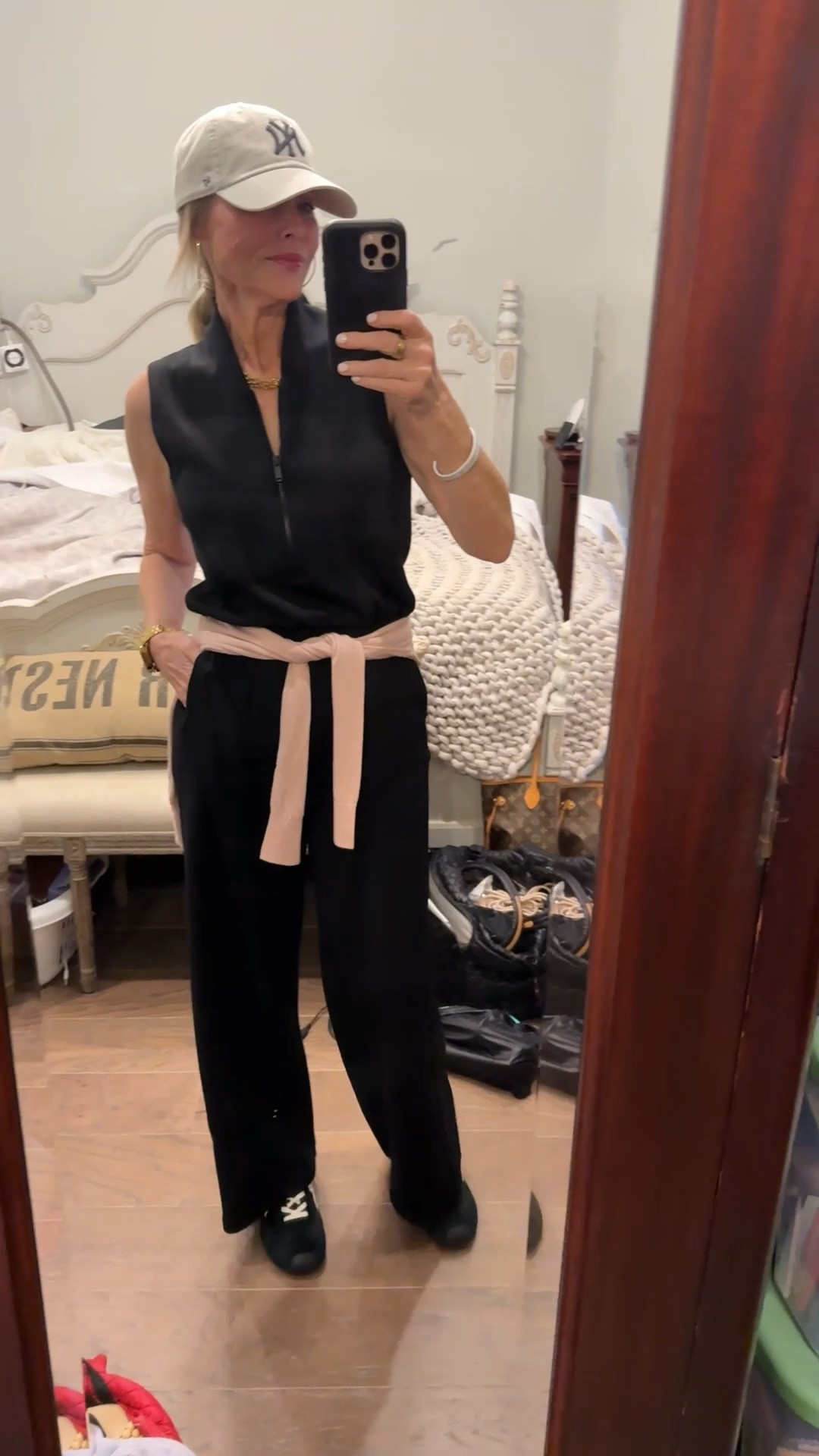 Wearing a medium regular inseam length in this Spanx jumpsuit that has easy access in the back to use the restroom without having to get undressed.

#LTKootd #LTKOver40 #LTKTravel