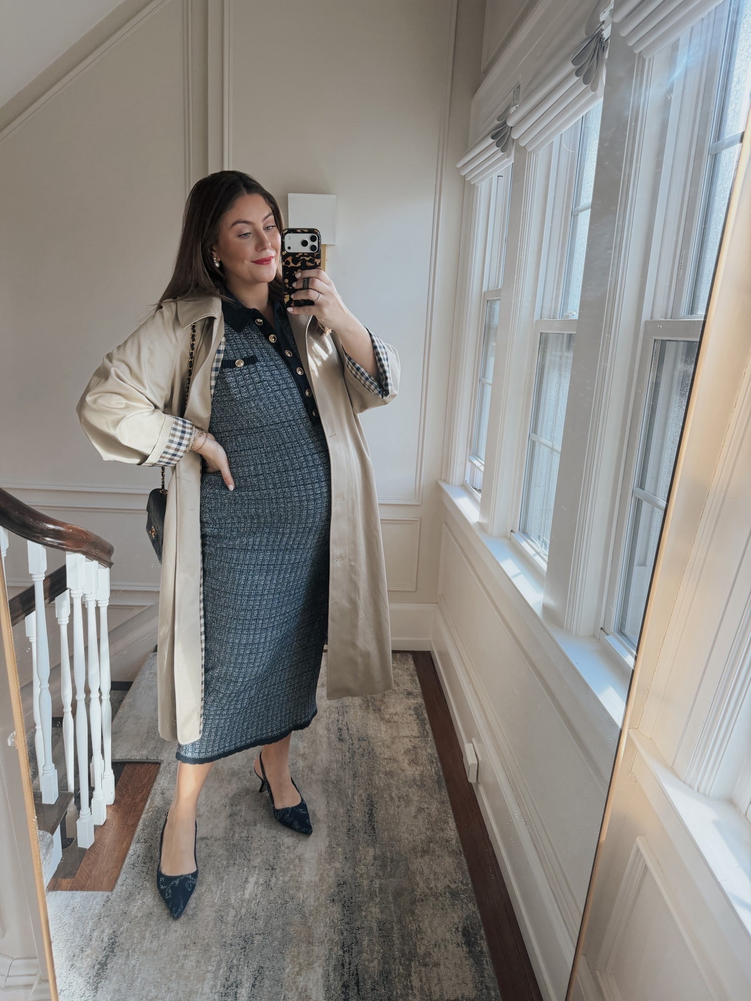 Easter dress - Mother’s Day brunch dress - graduation dress - work dress - wearing size 16 in dress & trench coat. @SEZANE 

#LTKootd #LTKMidsize #LTKWorkwear