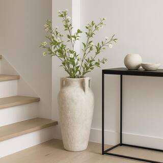 25.5 in. White Paper Mache Handle Decorative Vase | The Home Depot