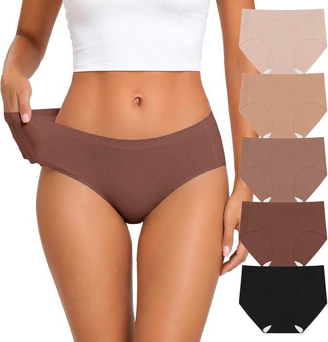 OEAK Womens Seamless Underwear Invisible Hipster Panties | Amazon (US)
