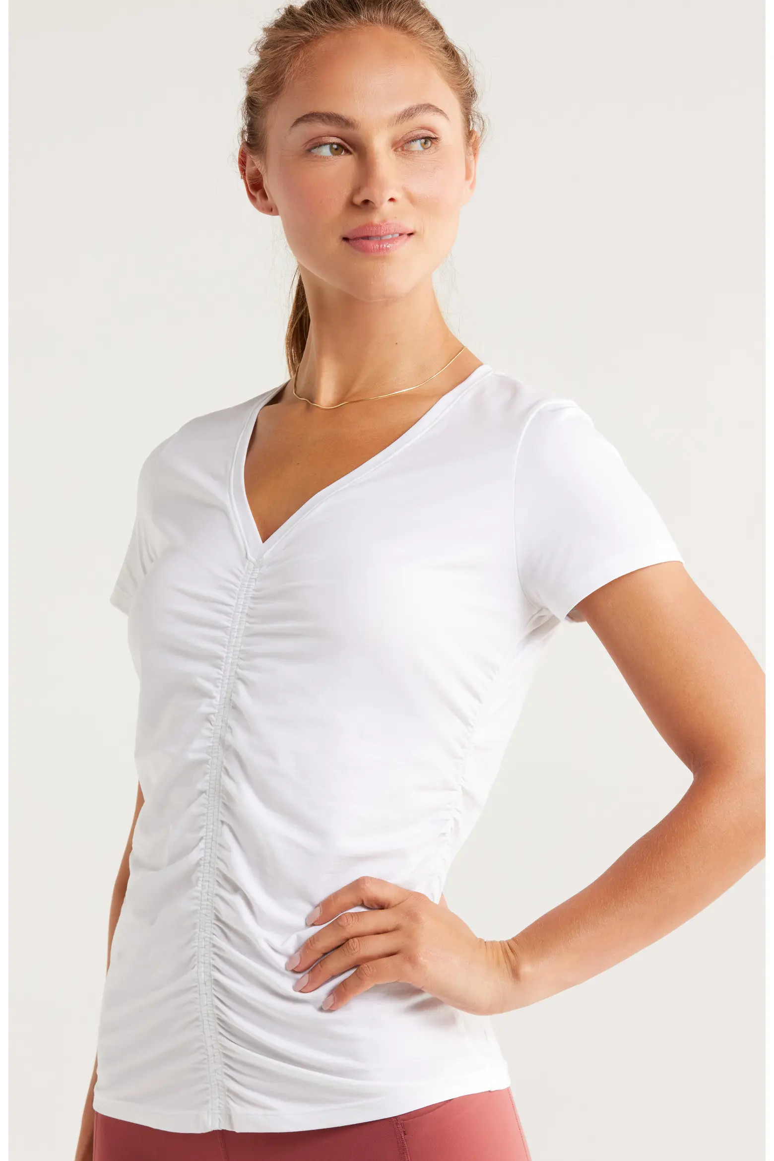 Ruched V-Neck T-Shirt (Women) | Nordstrom | Nordstrom