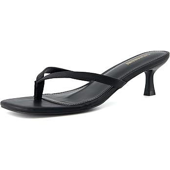 CUSHIONAIRE Women's Miami Kitten heel thong sandals +Memory Foam, Wide Widths Available | Amazon (US)