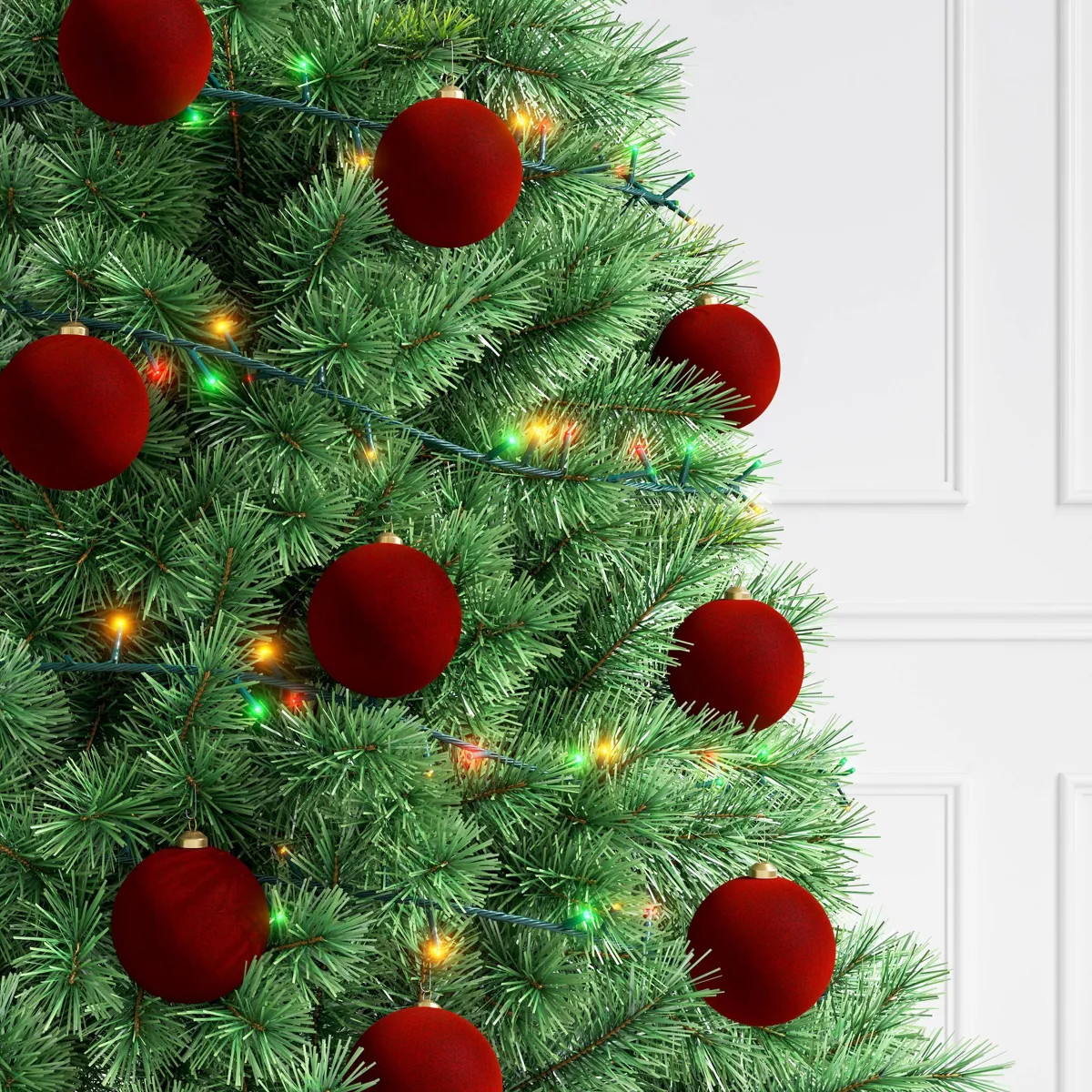 9ct 80mm Christmas Flocked Ball Ornament Set - Wondershop™ | Target