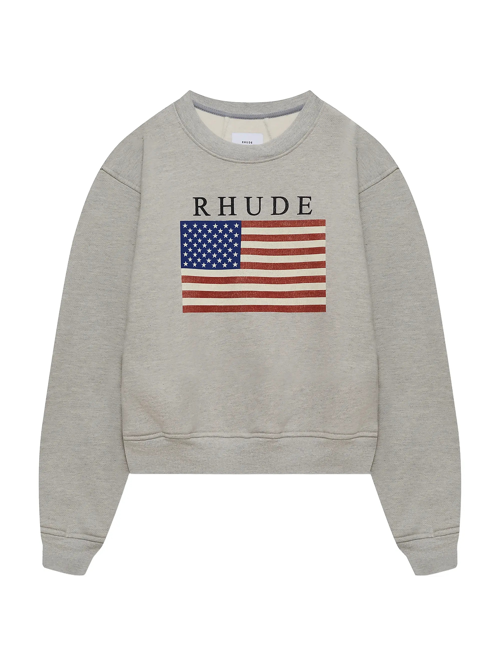 Rhude USA Flag Crewneck Sweatshirt | Saks Fifth Avenue | Saks Fifth Avenue