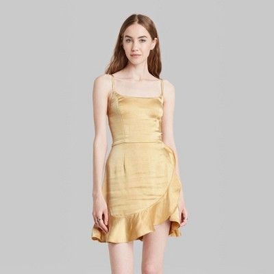 Women's Sleeveless Satin Wrap Dress - Wild Fable™ | Target