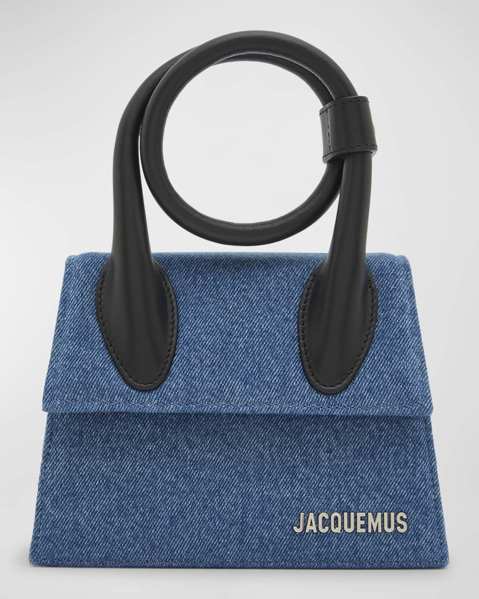 Le Chiquito Noeud Denim Top-Handle Bag | Neiman Marcus