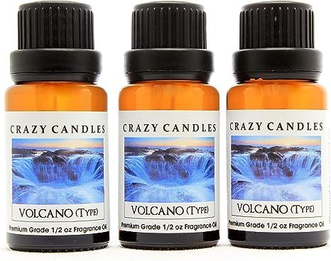 Crazy Candles Volcano (Type) 3 Bottles 1/2 Fl Oz Each (15ml) Premium Grade Diffuser Fragrance Oil | Amazon (US)