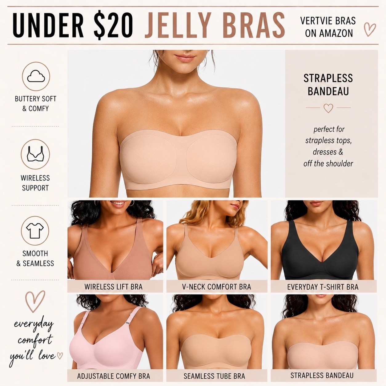 Yes, the viral jelly bras from Amazon are worth the hype. Very similar to the Eby bras I used to share, just less. Wire free, ultra soft and they come with back extenders.