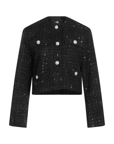 Maje Woman Jacket Black Size 4 Cotton, Polyester, Viscose, Polyamide, Metallic fiber | YOOX (US)