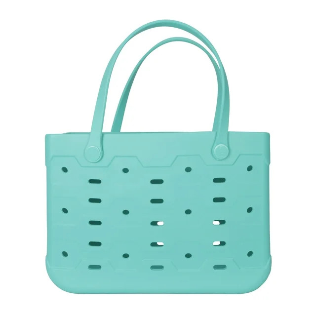 Mainstays Large Plastic Laundry Flex Tote, 18"W x 8.75"D x 13"H, Teal Dream | Walmart (US)
