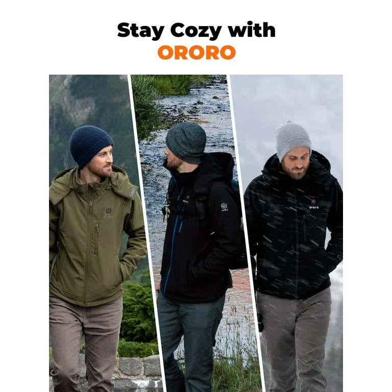 ORORO Men's Heated Jacket with Battery and Detachable Hood, Battery Powered Heating Jacket for Hi... | Walmart (US)