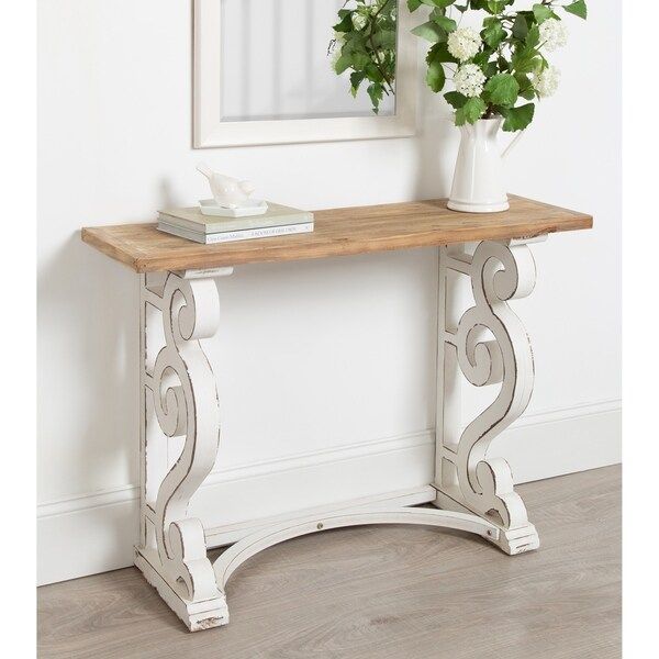 Kate and Laurel Wyldwood Country French Solid Wood Console table | Bed Bath & Beyond