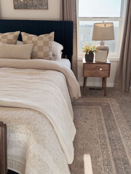Master bedroom decor, perfect bedroom rug! 

#LTKstyletip #LTKsalealert #LTKhome