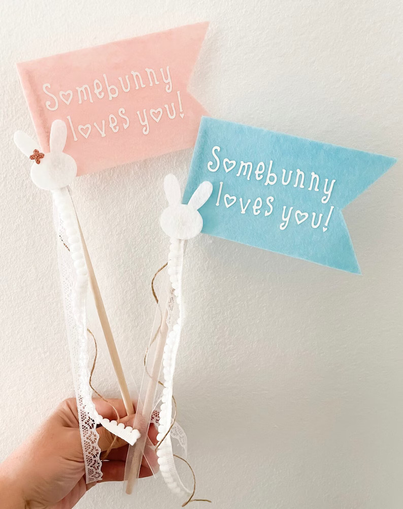 Easter Bunny Felt Pennant Flag  Easter Basket Gift  Easter | Etsy | Etsy (US)