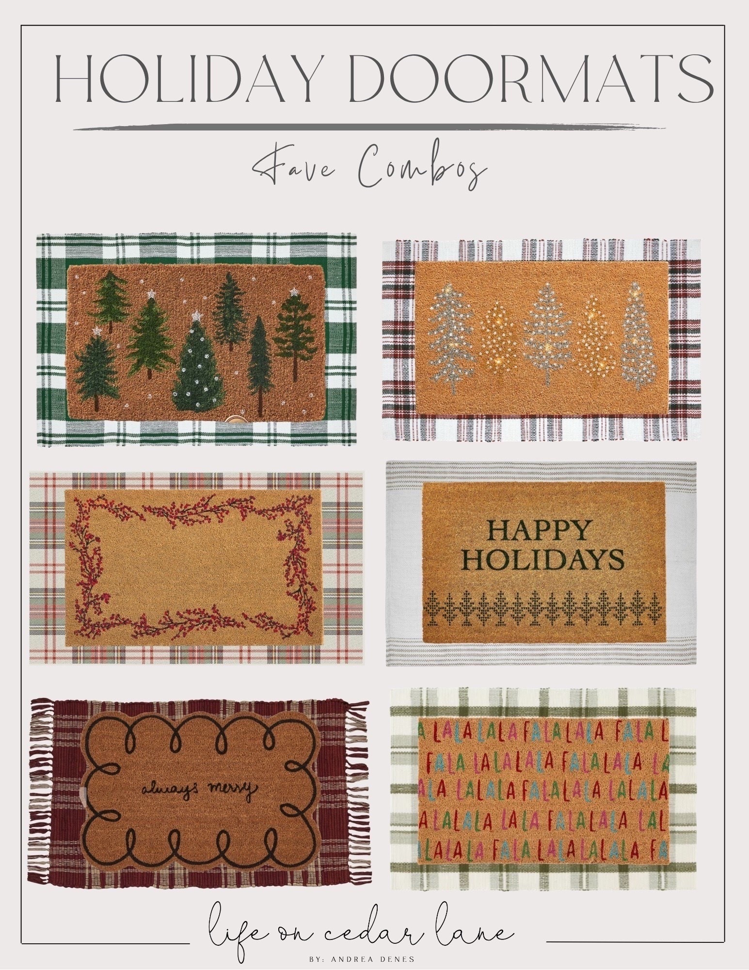 Holiday Doormat Combos - decorate your front door for the holidays with these festive doormat combos! 

#holidayfrontporch #frontdoordecor #christmasporch #holidaydecor 


#LTKSeasonal #LTKHome #LTKFindsUnder50

#LTKHome #LTKSeasonal #LTKFindsUnder50

#LTKFindsUnder50 #LTKSeasonal #LTKHome