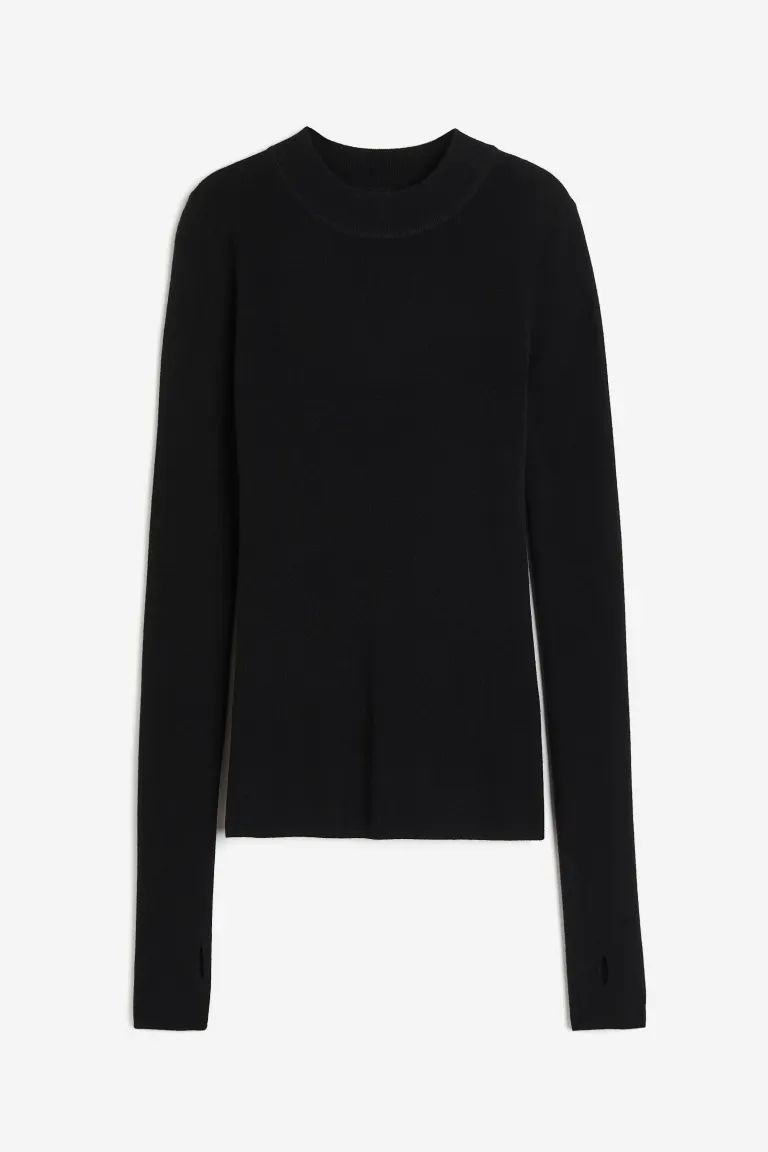 Cashmere-blend jumper - Black - Ladies | H&M GB | H&M (UK, MY, IN, SG, PH, TW, HK)