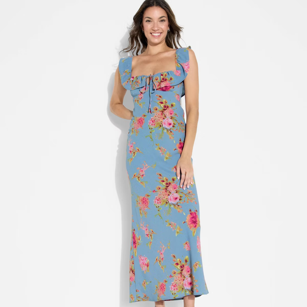 Women's Flounce Sleeve Maxi Empire Waist Dress - Wild Fable™ | Target