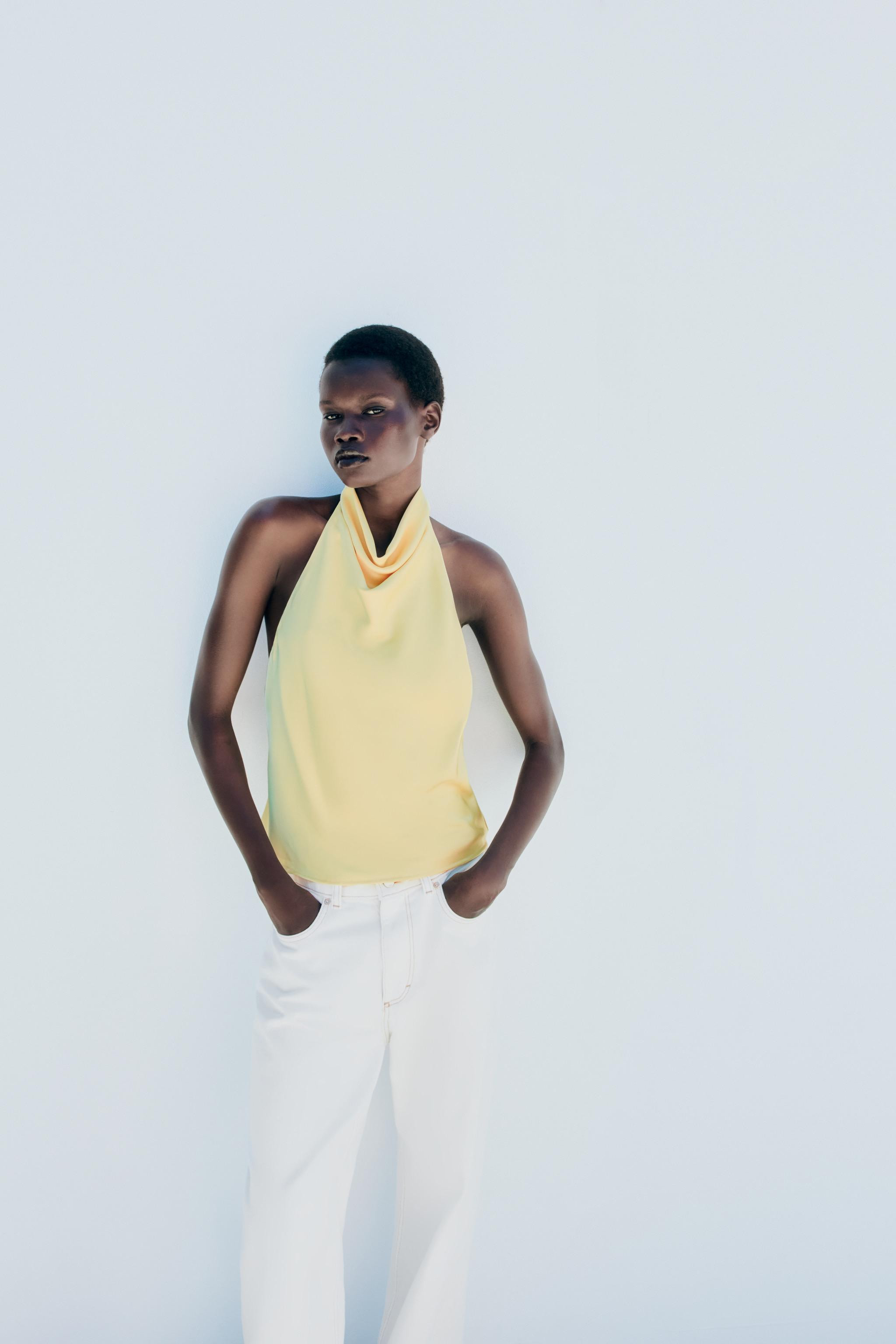 SATIN HALTER TOP | Zara US