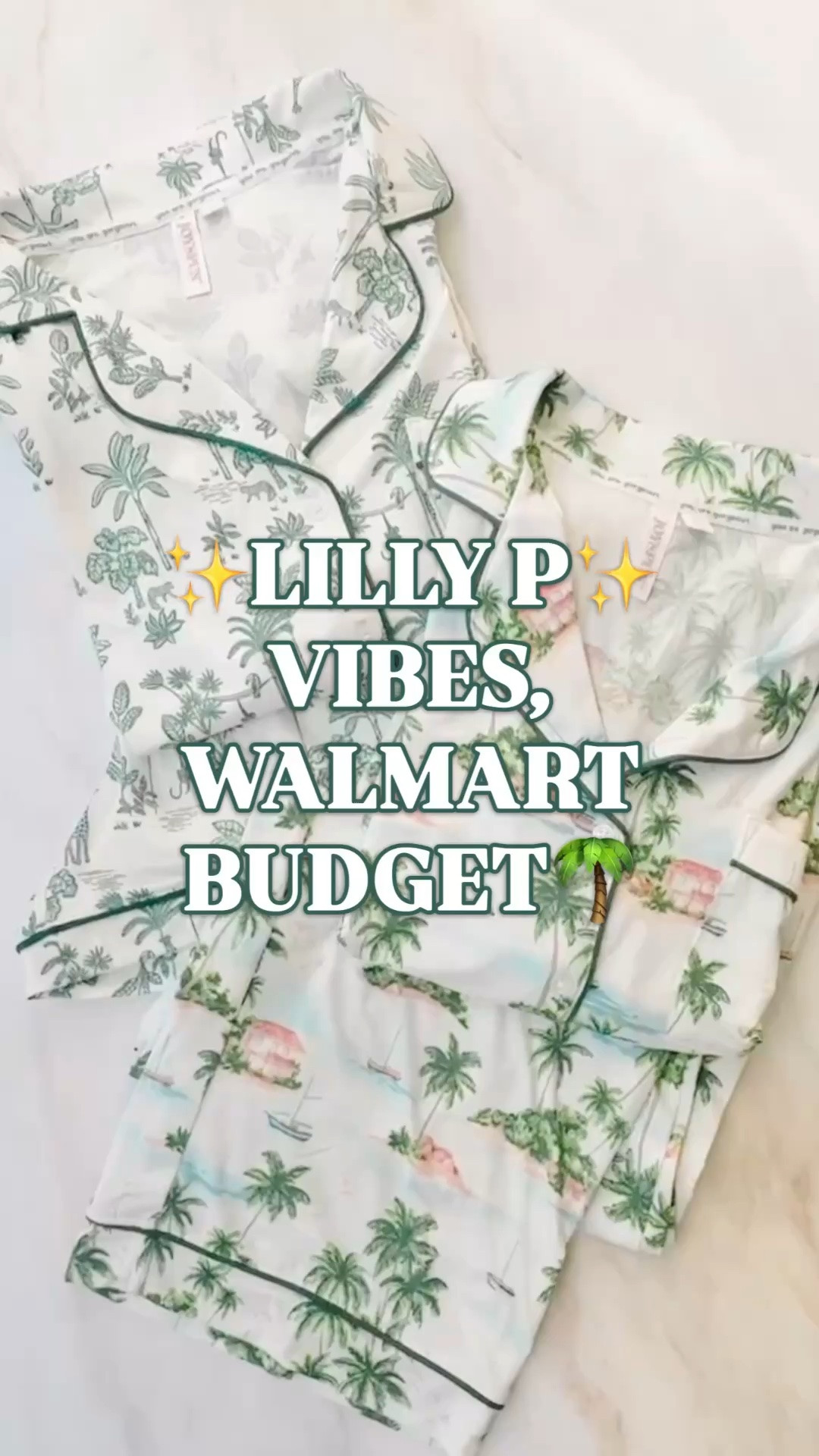 Lilly P pajamas look for less, Walmart pajama sets, preppy printed pajamas

If you love Lilly P prints, Palm Beach color, resort-style sleepwear, and pajamas, this Walmart pajama drop is the one to grab.

These printed pajama sets have that cheerful Lilly P energy women instantly recognize: tropical palms, green-and-white resort prints, playful scenic motifs, polished contrast piping, and that bright vacation-at-home feeling. The whole vibe is preppy, colorful, Southern, giftable, and very “I packed cute pajamas for the girls trip.”

The green toile-style set gives classic Lilly P pajama collector energy, while the island scenic print is pure tropical resort sleepwear. Both have the details that make printed pajamas feel expensive: notched collar, button-front top, chest pocket, contrast piping, relaxed fit, pull-on bottoms, elastic waistband, and side pockets.

These are perfect for summer pajamas, beach trip pajamas, girls trip pajamas, bachelorette weekend pajamas, vacation packing, Mother’s Day gifts, birthday gifts, hostess gifts, and anyone who loves preppy sleepwear with personality.

If you’re searching for Lilly Pulitzer pajamas, Lilly P pajamas, Lilly Pulitzer inspired pajamas, Lilly Pulitzer look for less, Palm Beach pajamas, tropical pajama set, resort pajamas women, preppy pajama set, green and white pajamas, printed pajama set, novelty print pajamas, soft pajamas women, Walmart pajamas, Joyspun pajamas, matching pajama set women, vacation pajamas, or cute pajamas under $25, this is the Walmart sleepwear you need in your pajama drawer.

#LTKFindsUnder50 #WalmartFinds #LillyPulitzerStyle #PreppyStyle #PajamaSet #SummerPajamas #PalmBeachStyle #LookForLess #LillyPulitzer

#LTKHome #LTKSeasonal #LTKTravel
