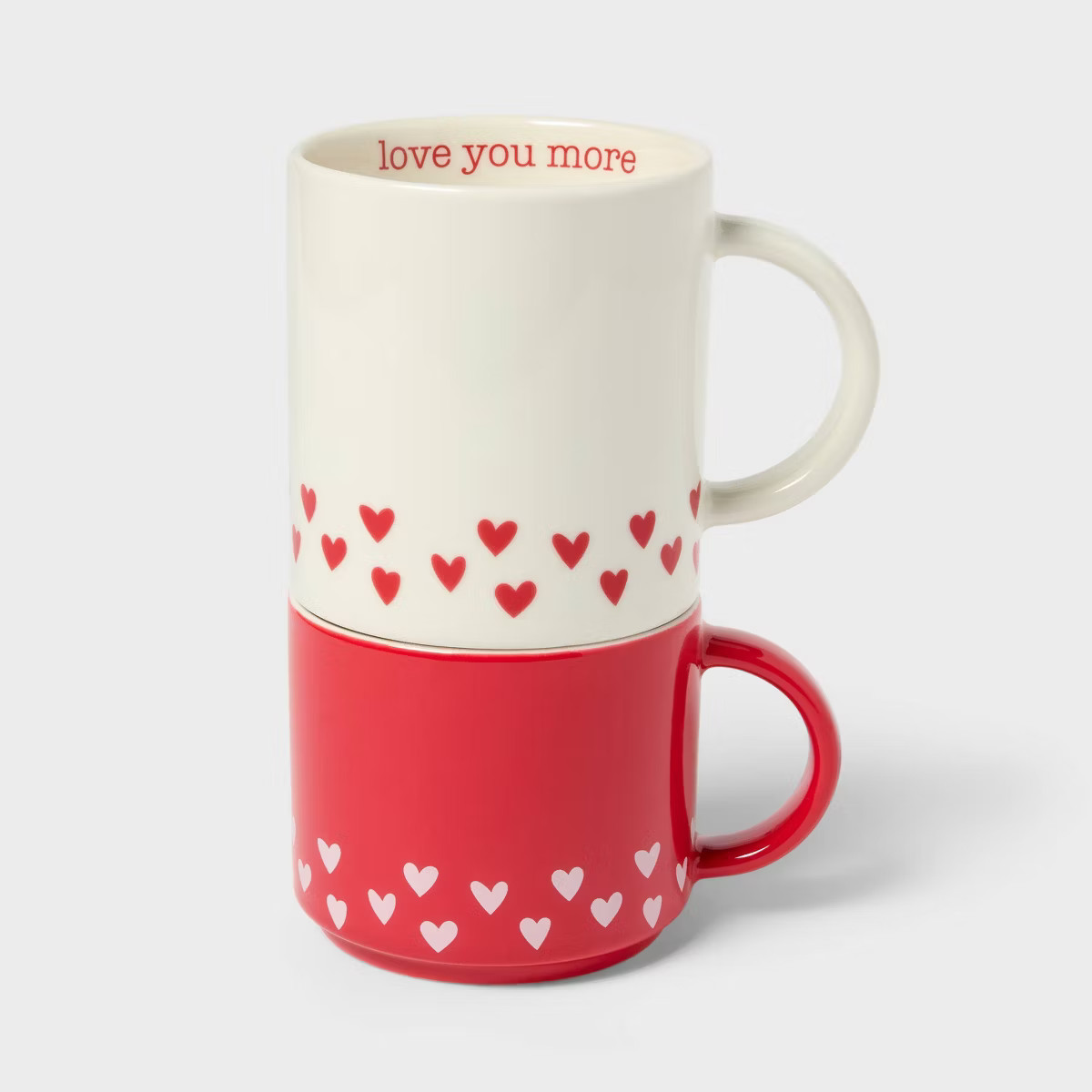 14oz Stoneware Love you Hearts Stacking Mug Red - Spritz™ | Target