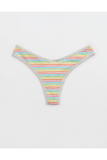 Superchill High Cut Cotton Thong Underwear Women's Glacier Gray M | Aerie