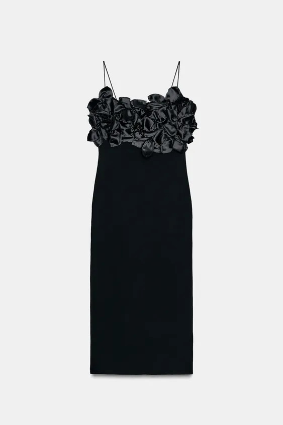KNIT DRESS WITH FLORAL DETAIL | Zara US