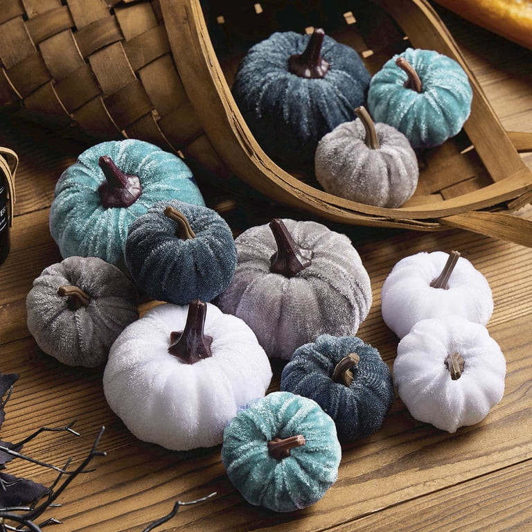 12 Pcs Small Velvet Pumpkins Artificial Pumpkins 2 Sizes for Fall Decor Wedding Thanksgiving Hall... | Walmart (US)