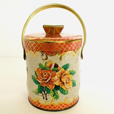 Vintage Murray Allen “roses” England  Orange Metal Confection Tin Lid W/Handle | eBay US