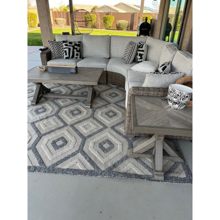 Signature Design by Ashley Beachcroft Beige Outdoor Sectional | Bed Bath & Beyond