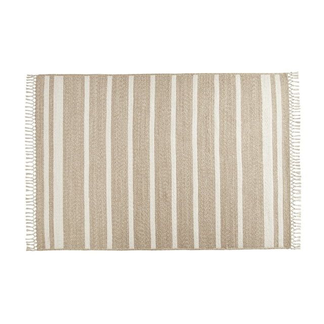 Better Homes & Gardens Natural and Ivory Stripe 7' x 10' Outdoor Rug by Dave & Jenny Marrs | Walmart (US)