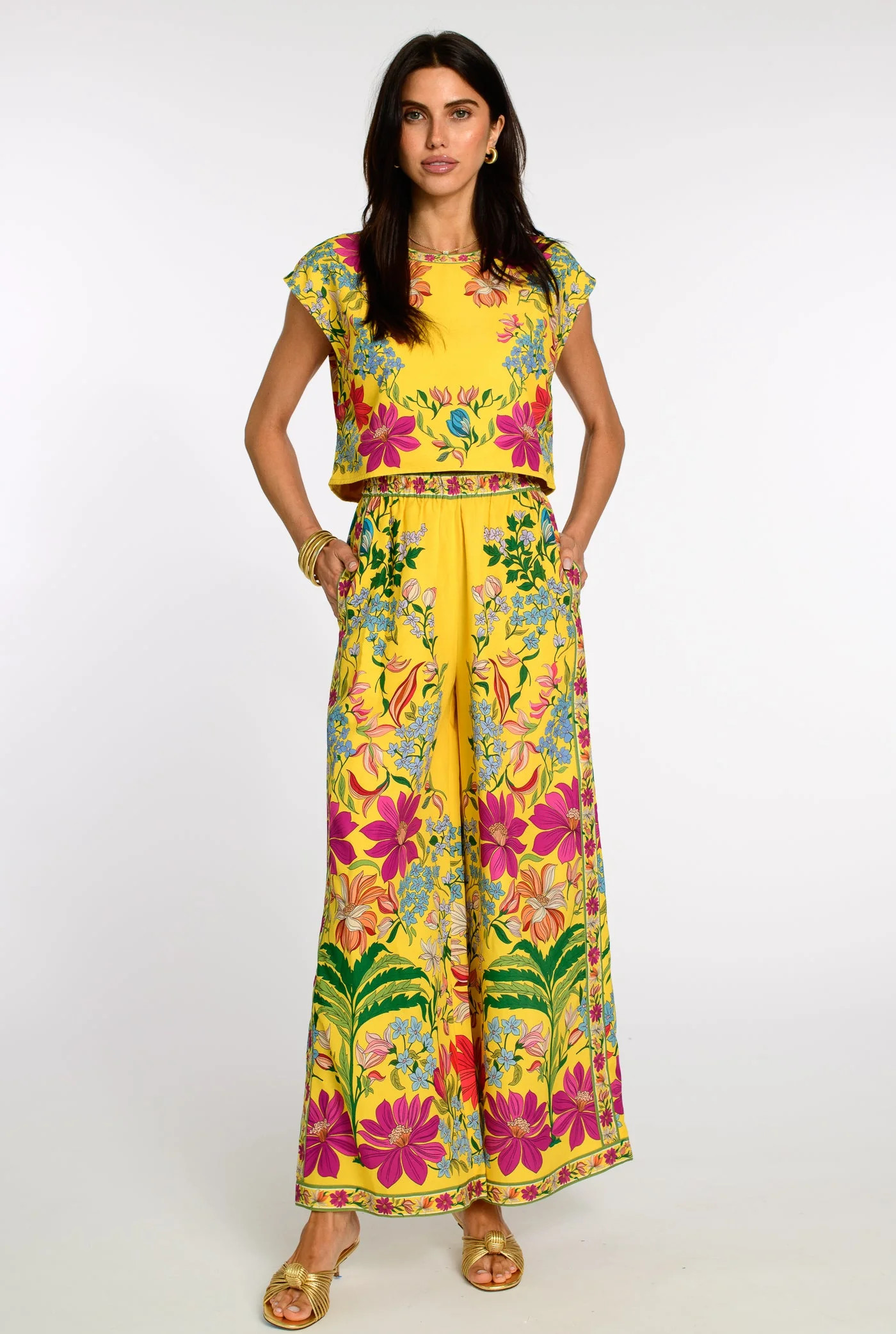 Presley Pants in Tapestry Yellow | Elizabeth James The Label
