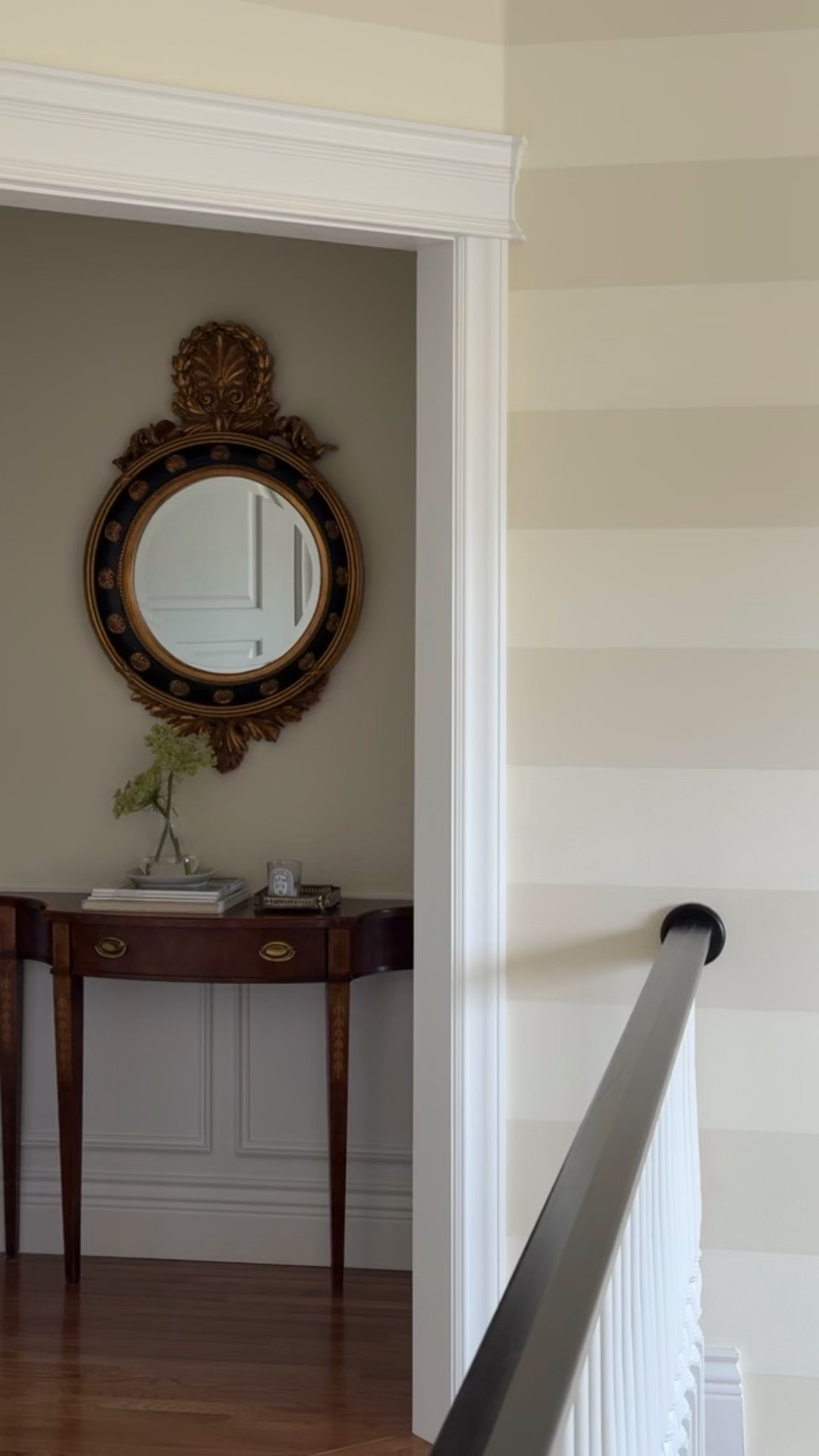 One of my favorite vignettes in our house... I always love a demilune / mirror combo.

#LTKHome